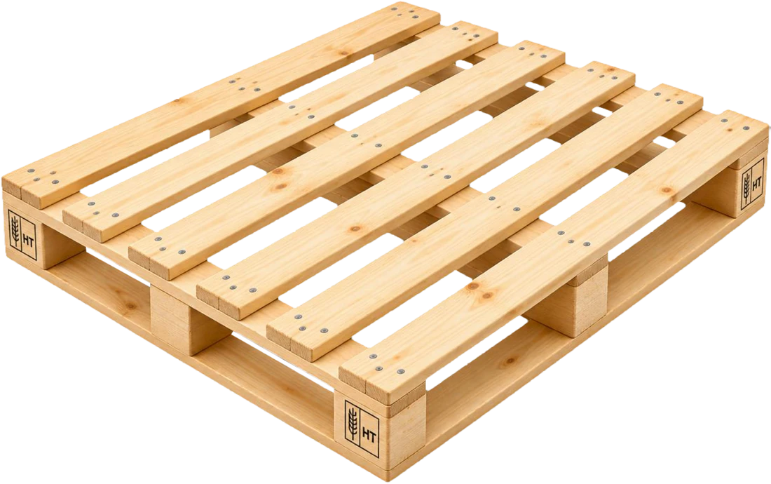 Tarima de línea nueva de tacón, madera de pino selecto